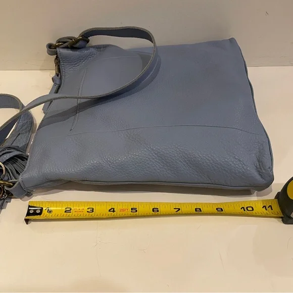 The Sak Ladera Light Blue Pebbled Leather Crossbody Bag - Picture 9 of 10